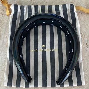 Used Lele Sadoughi GLOSSY BLACK PADDED HEADBAND